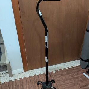 Medline Adjustable Quad Cane sturdy foam handle 300lb